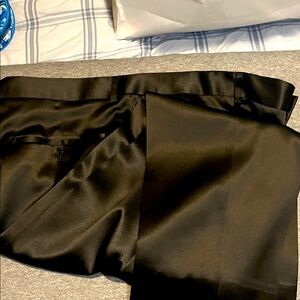 Men's Black satin formal dress pants